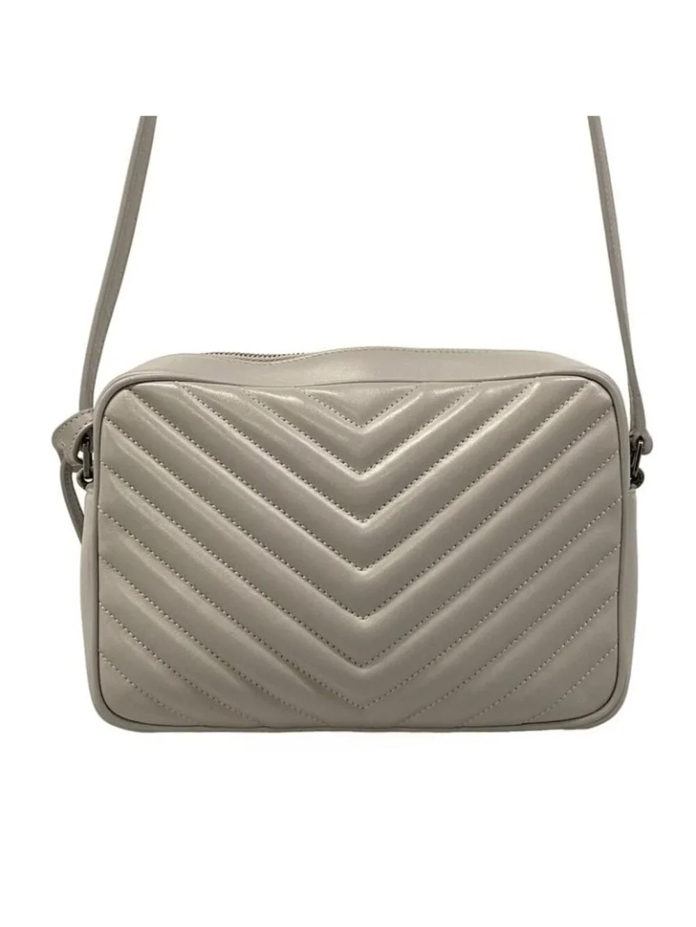 Saint Laurent Paris Shoulder Bag le Light Gray Leather - Picture 3 of 15